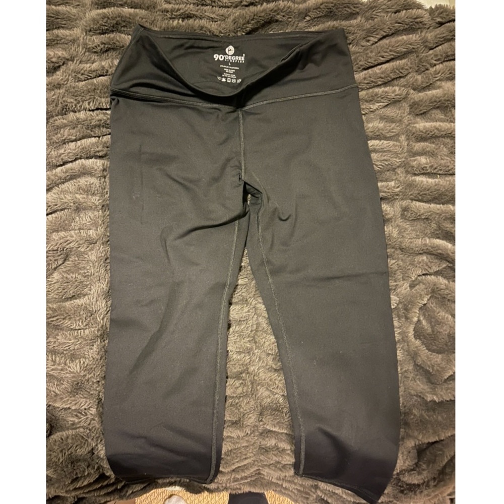 Black 90 Degree Workout Cropped Pants Size L